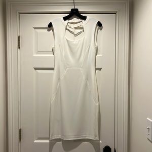 BCBG Maxazria white fitted dress